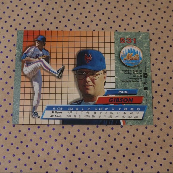 Paul Gibson #531 Baseball Card - Picture 2 of 2